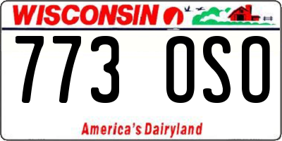 WI license plate 773OSO
