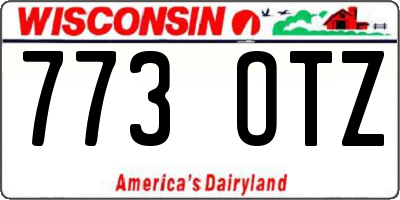 WI license plate 773OTZ