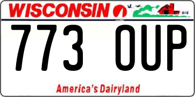 WI license plate 773OUP