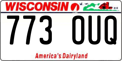 WI license plate 773OUQ