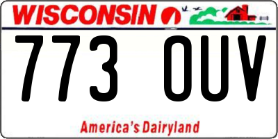 WI license plate 773OUV
