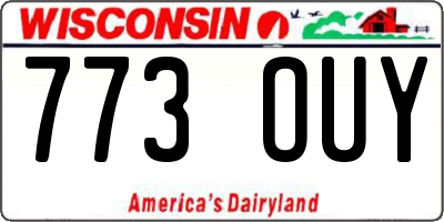 WI license plate 773OUY