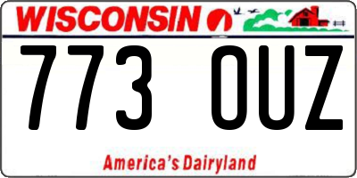 WI license plate 773OUZ