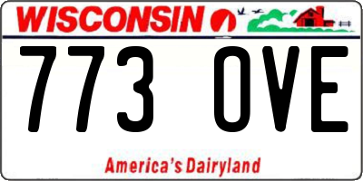 WI license plate 773OVE