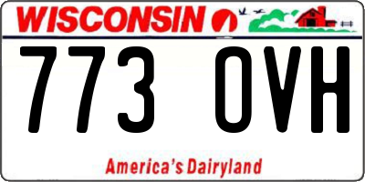 WI license plate 773OVH