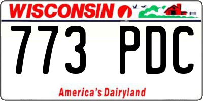 WI license plate 773PDC