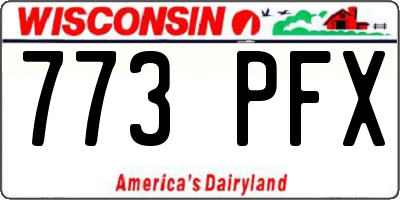 WI license plate 773PFX