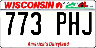WI license plate 773PHJ