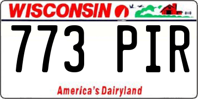 WI license plate 773PIR