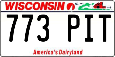 WI license plate 773PIT