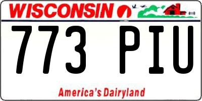 WI license plate 773PIU