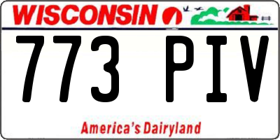 WI license plate 773PIV