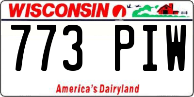 WI license plate 773PIW