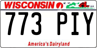 WI license plate 773PIY