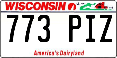 WI license plate 773PIZ