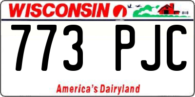 WI license plate 773PJC