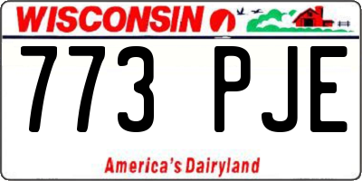 WI license plate 773PJE