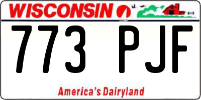 WI license plate 773PJF