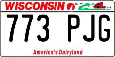 WI license plate 773PJG