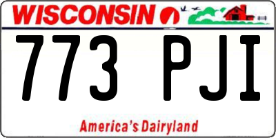 WI license plate 773PJI