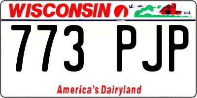 WI license plate 773PJP