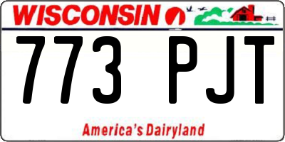 WI license plate 773PJT