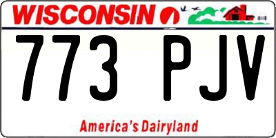 WI license plate 773PJV