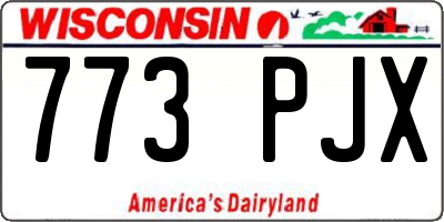 WI license plate 773PJX