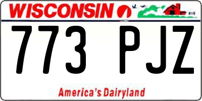 WI license plate 773PJZ