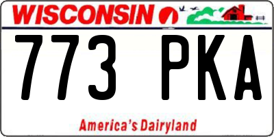 WI license plate 773PKA