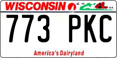 WI license plate 773PKC