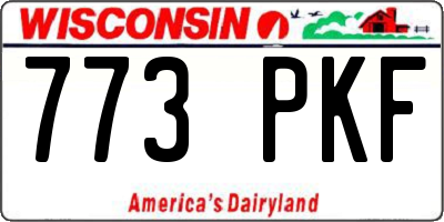 WI license plate 773PKF