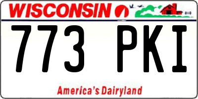 WI license plate 773PKI