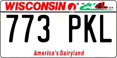 WI license plate 773PKL