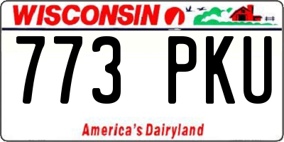 WI license plate 773PKU