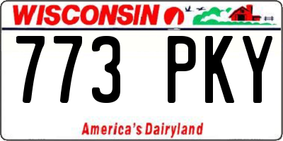 WI license plate 773PKY