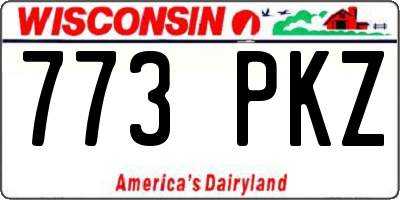 WI license plate 773PKZ