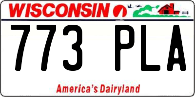 WI license plate 773PLA