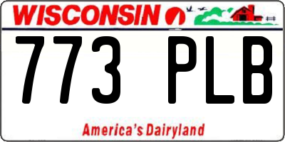 WI license plate 773PLB