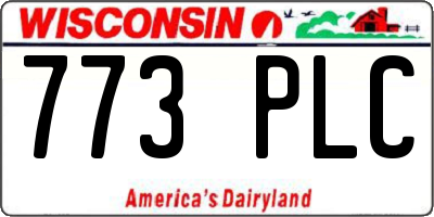 WI license plate 773PLC