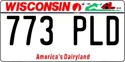 WI license plate 773PLD