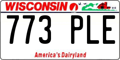 WI license plate 773PLE