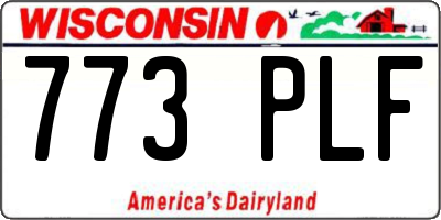 WI license plate 773PLF