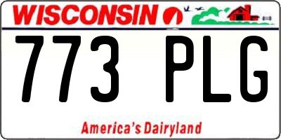 WI license plate 773PLG