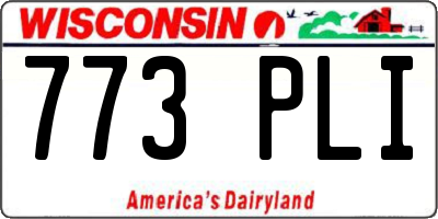 WI license plate 773PLI