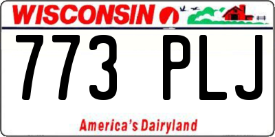 WI license plate 773PLJ