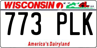 WI license plate 773PLK