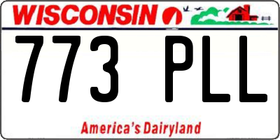 WI license plate 773PLL