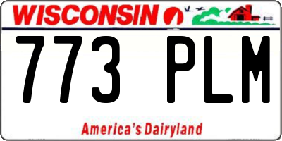 WI license plate 773PLM