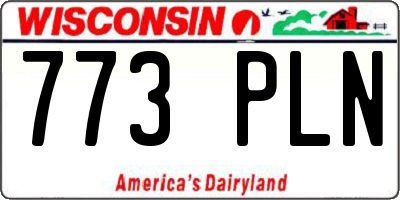WI license plate 773PLN